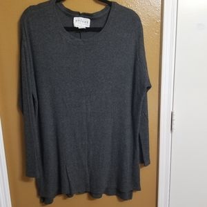 Gray Long Sleeve Relaxed Loose Blouse